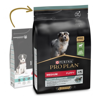 Purina Pro Plan Medium Puppy Sensitive Digestion Optidigest Borrego 3 kg