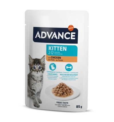 Advance Gato Húmidos Kitten com frango