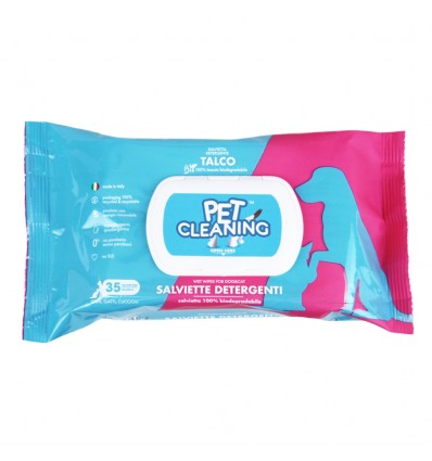 Pet Cleaning Toalhitas de Limpeza Talco p/ Cão e Gato 40 uni.