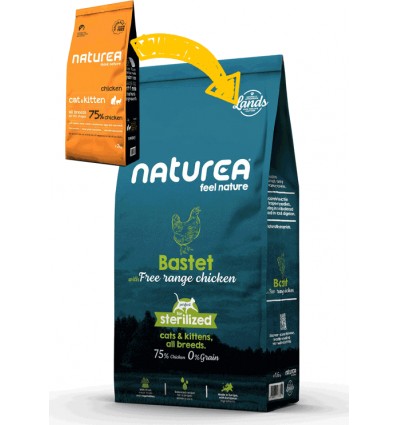 Naturea Lands Cat e Kitten Bastet (manutenção e esterilizado) frango do campo