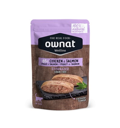 Ownat Gato Wetline Grain Free Esterilizado Frango com Salmão