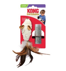 Brinquedo Kong Refillable Feather Rato p/ gatos (20 cm)