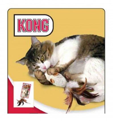 Brinquedo Kong Refillable Feather Rato p/ gatos (20 cm)