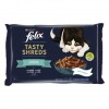 Purina Gatos Húmidos Felix Tasty Shreds (Seleção Peixes) 4x80gr.