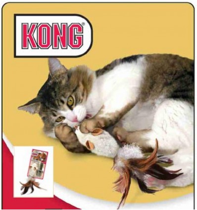 Brinquedo Kong Refillable Feather Rato p/ gatos (20 cm)