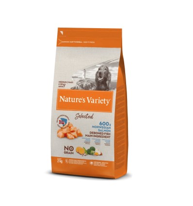 Nature's Variety Selected Cão Sem Cereais Medium/Maxi Salmão da Noruega